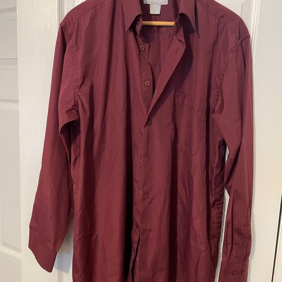 MEN - BENCHI -  button down shirt - burgundy color - size large - Picture 2 of 6